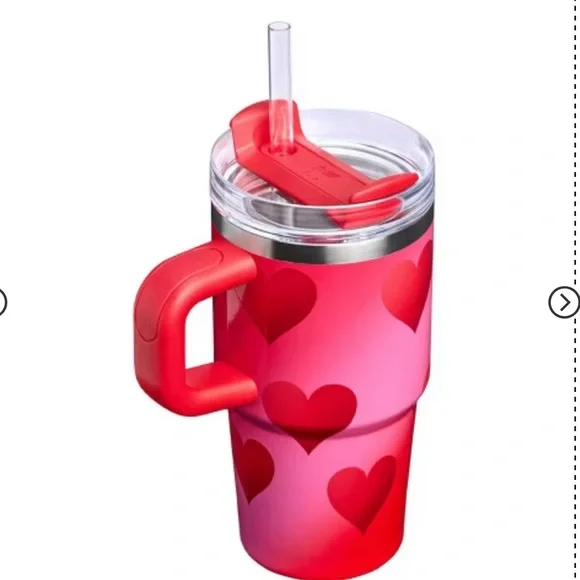 Stanley 20 oz Stainless Steel H2.0 Flowstate Quencher Tumbler Rouge Heart - Picture 2 of 3